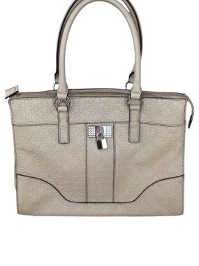 Guess ecru handbag contemporary luxury  purse big shoulder bag cream off white